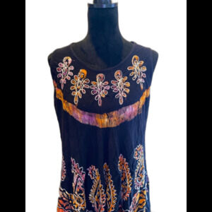NF Swimsuit Coverup‎ Dress “Free Size” 1X Black Orange Design Beach Cruise